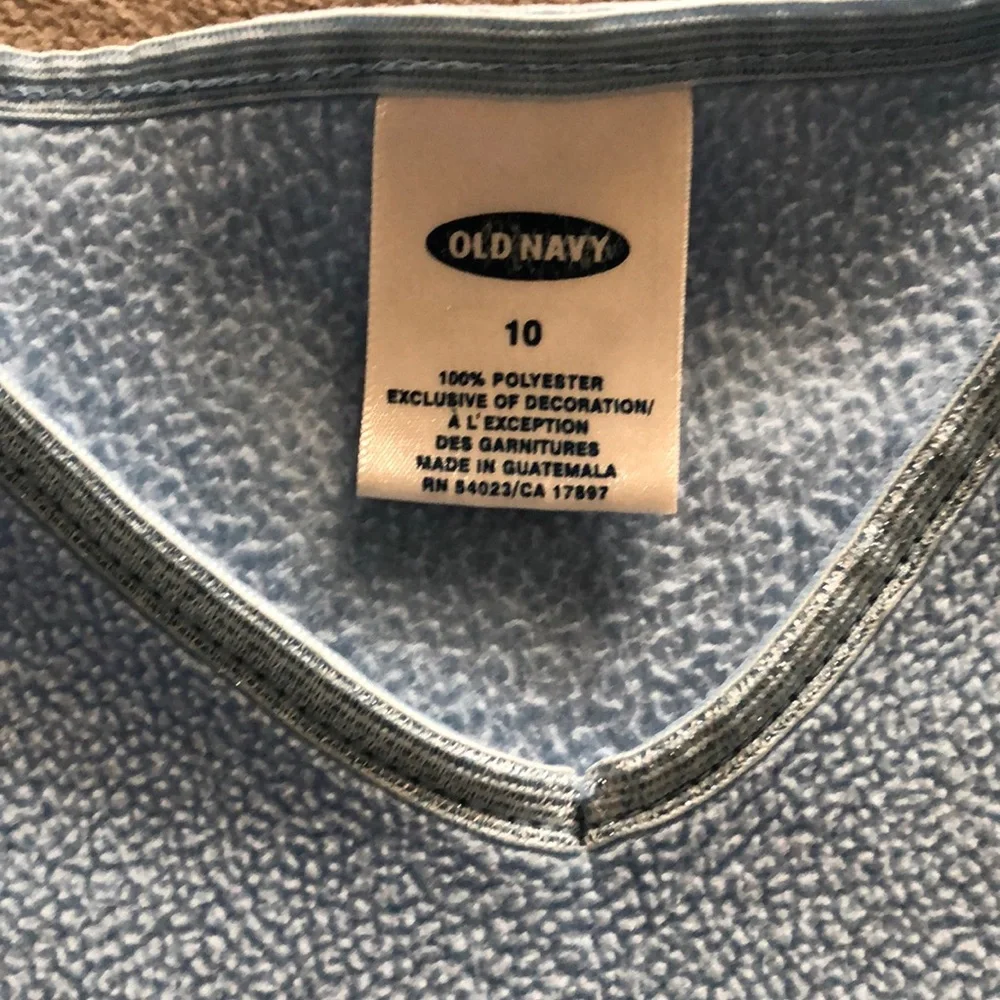 Old Navy Fleece Girls Size 10 Light‎ Blue V Neck